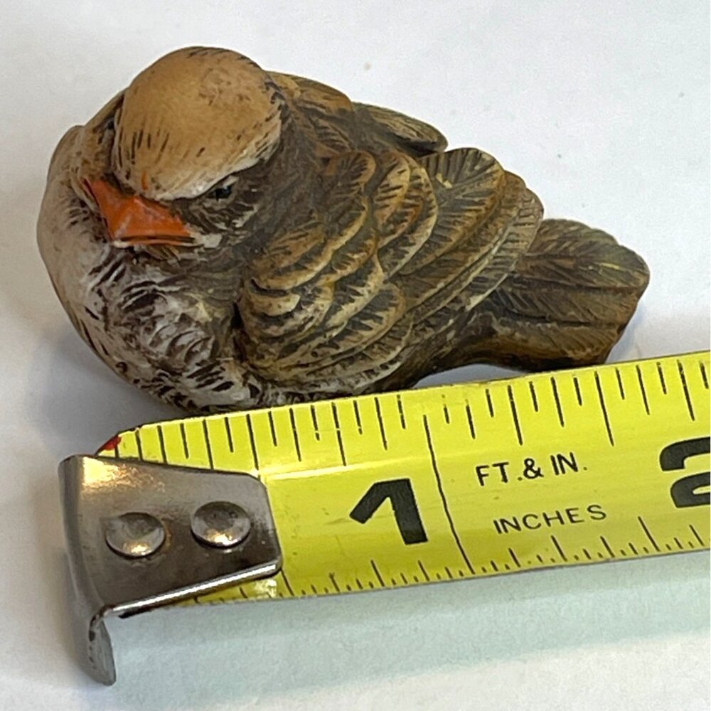 Sparrow Bird Italy Dipinto a Mano Brown Resin Figurines Set Lot Hand Painted VTG - Picture 15 of 15
